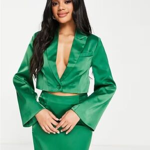 Missguided+ Green Mini Pencil Skirt Set for Night Out